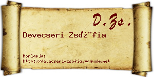 Devecseri Zsófia névjegykártya